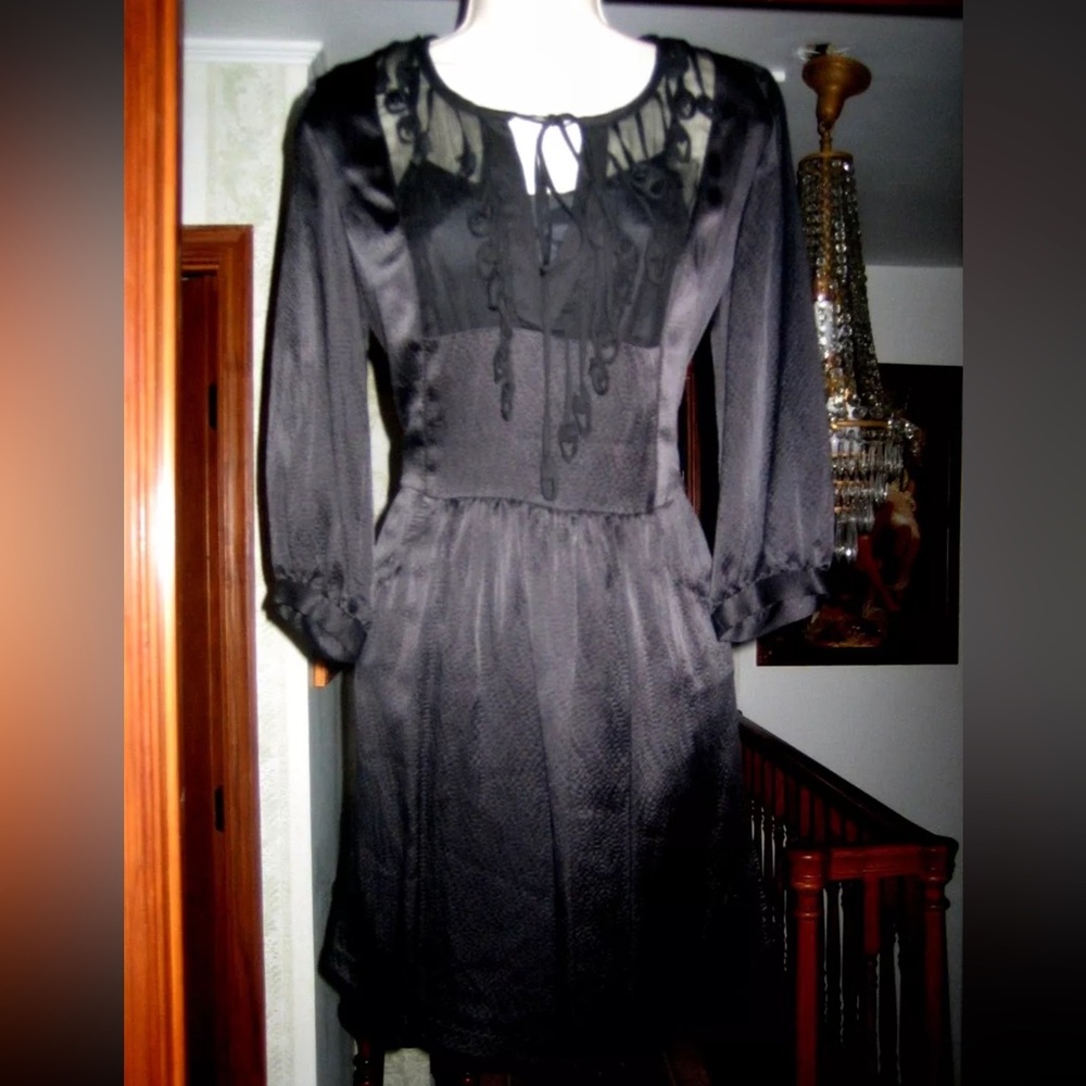$475 Development by Erica Davies black 100% silk dress. NWT